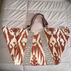 Rosanna Elegant Brown and Cream Tote with Modern  Details